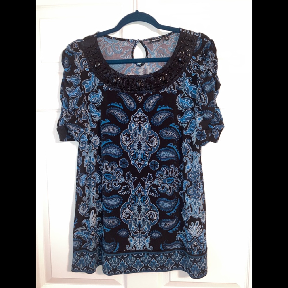 3 for $15 - Apt 9 blue/ black paisley tunic size Large